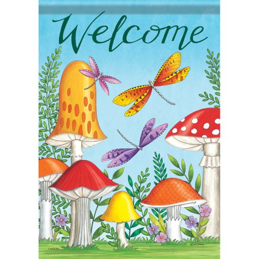 Welcome Mushroom   - Garden Flag