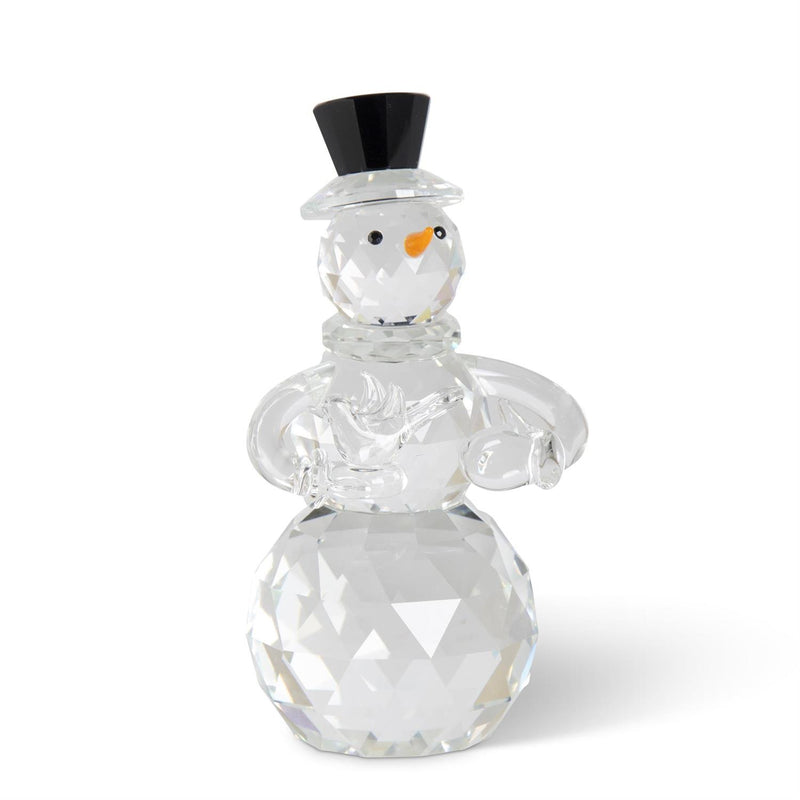 Crystal Snowman with Carrot Nose and Black Top Hat