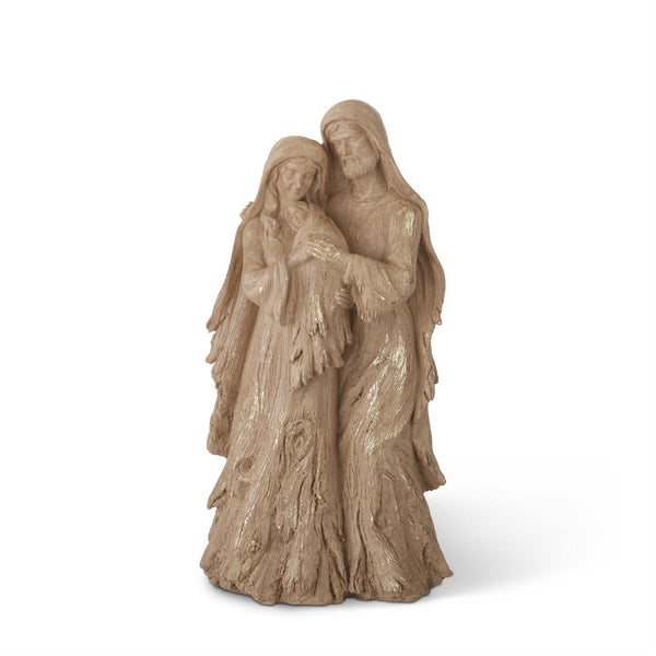 Resin Woodgrain Gold Wash Nativity