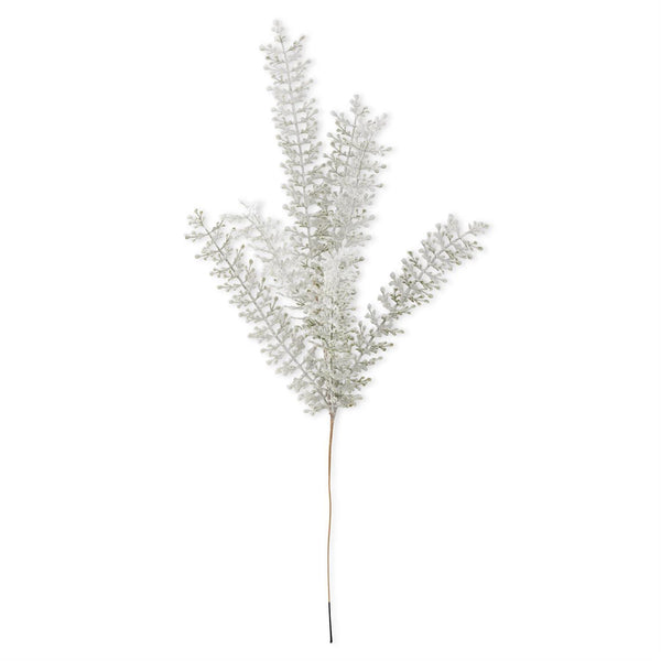 Snowy Green Leaf Stem - 28 Inch