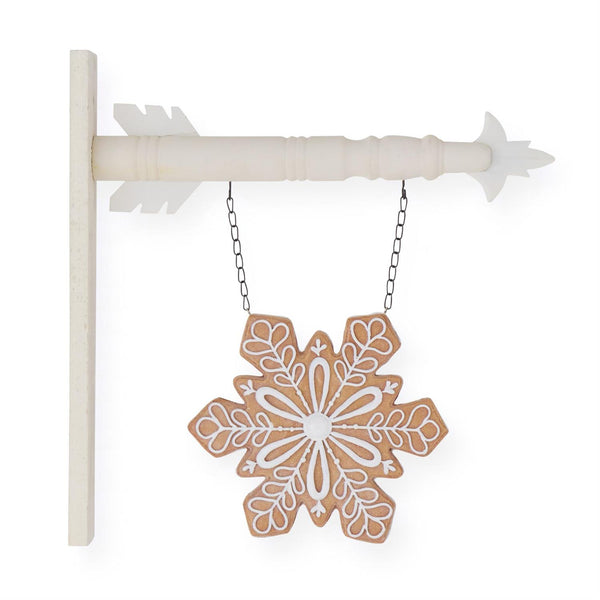 Resin Gingerbread Snowflake with White Icing Arrow