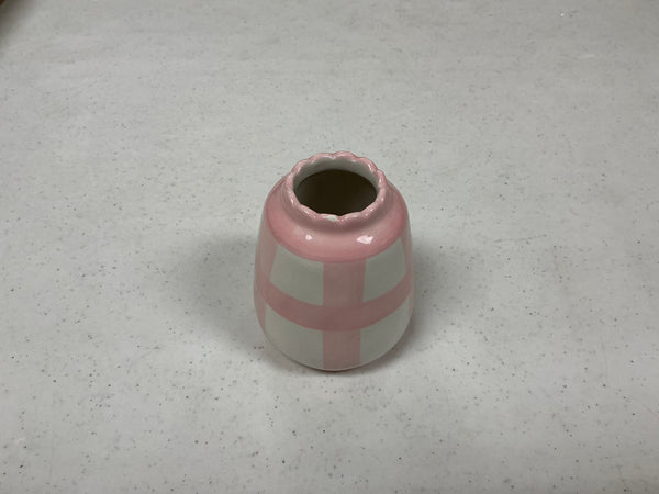 Pink Check Bud Vase