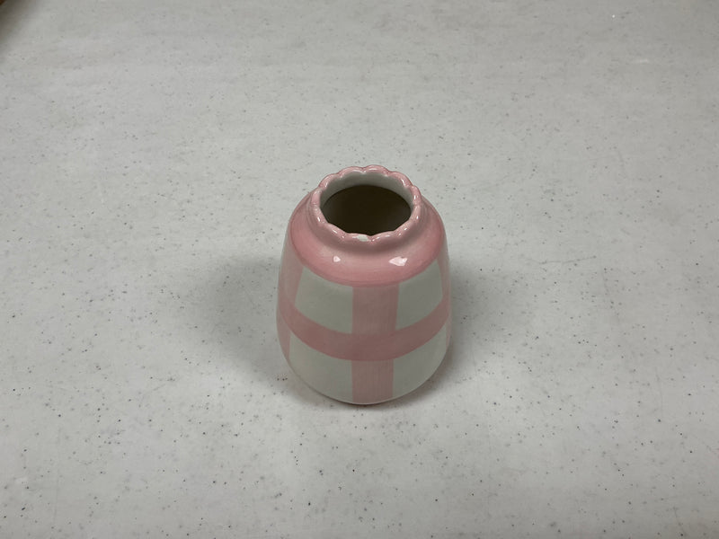 Pink Check Bud Vase
