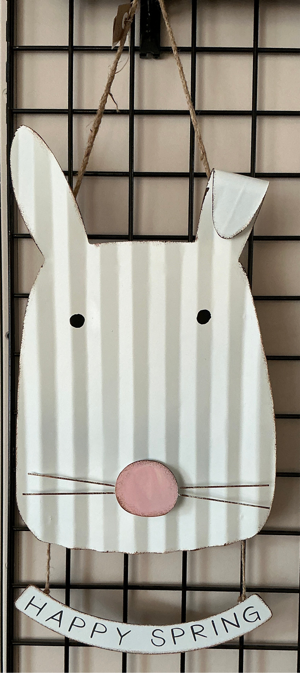 Tin Bunny Door Hanger