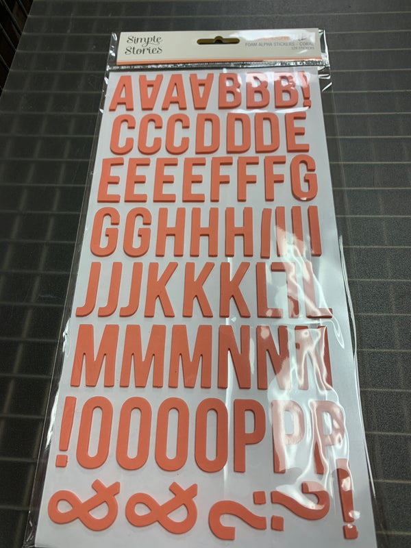 Coral - Color Vibe - Foam Stickers - Alphabet and Numbers