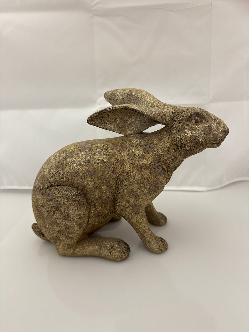 Weathered Gold Speckled Resin Garden Rabbit
