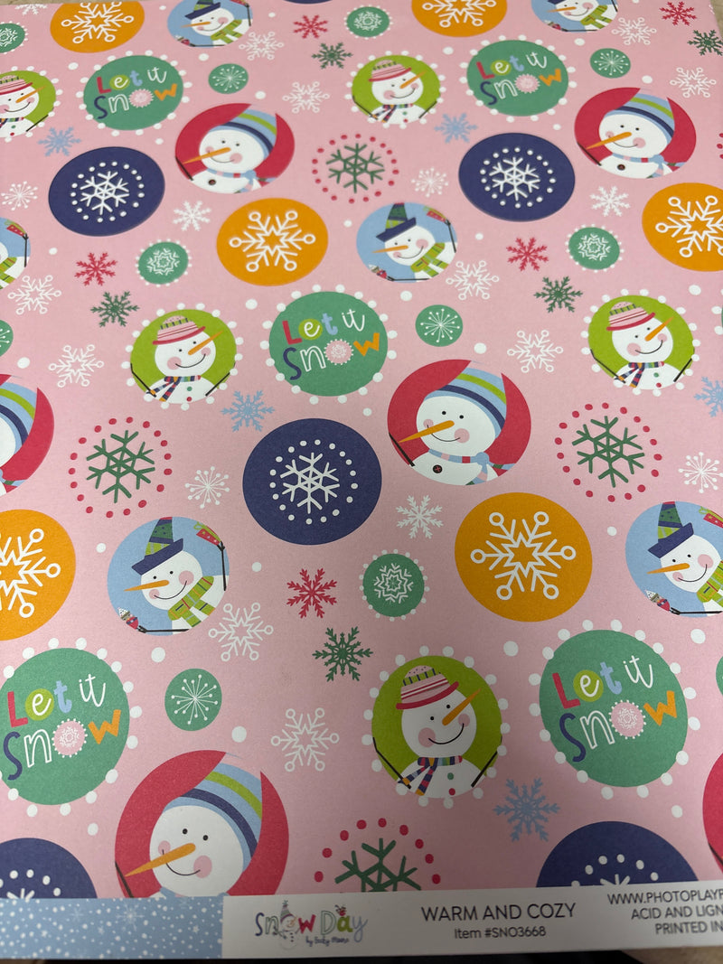 Warm and Cozy - Snow Day - 12 x 12 Scrapbook Paper