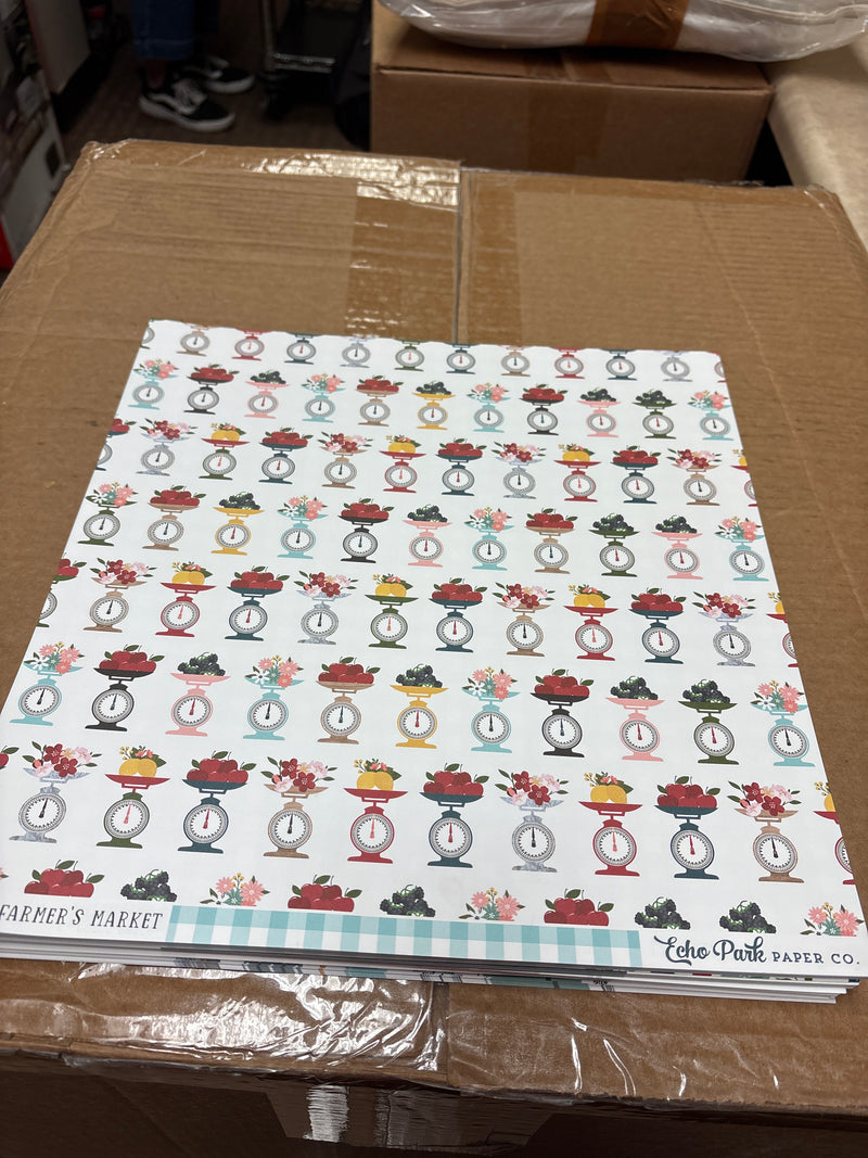 Produce Scale - Farmers Market - 12 x 12 Scrapbook Paper