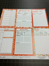 Happy Fruit Orange Recipe Card Paper