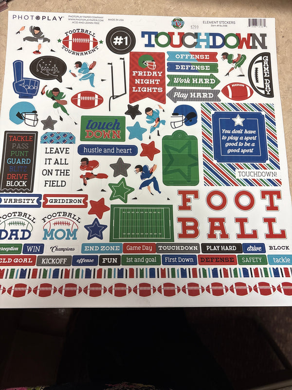Element Football Stickers - Scrapbook Paper
