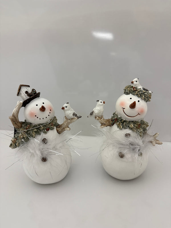 White Glittered Snowman - 7 inch