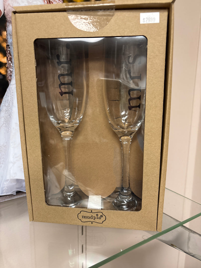 Mr. & Mrs. Boxed Champagne Glass