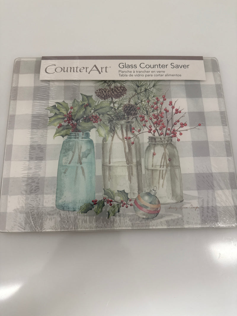 Christmas Jars Glass Counter Savers - 10 x 8