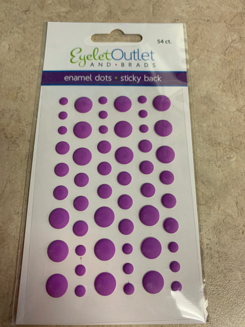 Purple Enamel Dots - Self Adhesive - 54 Count