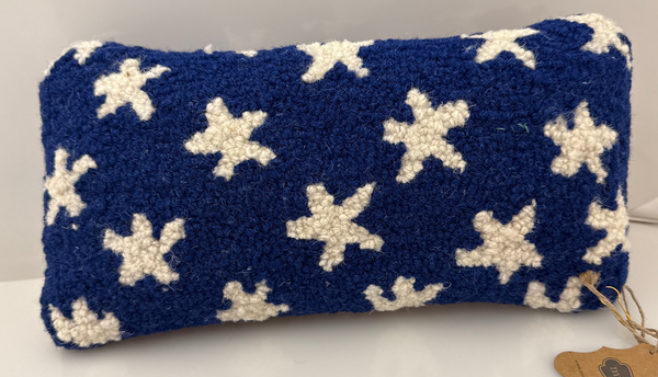 Stars Flag Hooked Wool Pillow