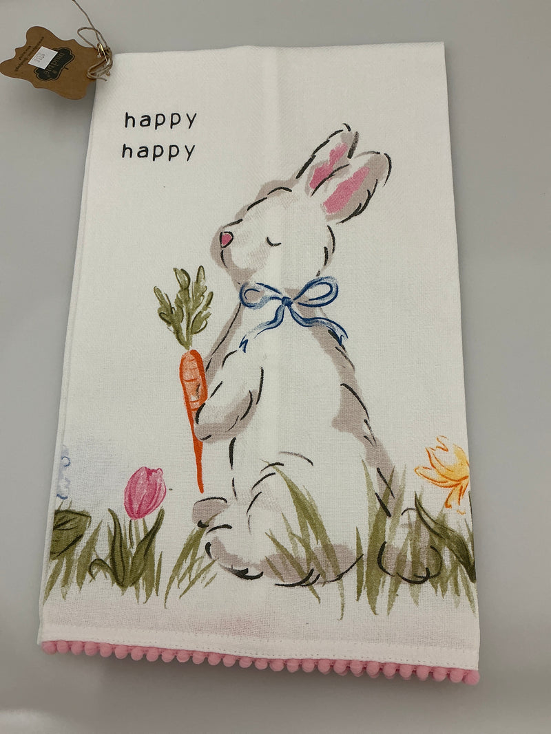 Happy Happy Bunny Tea Towel