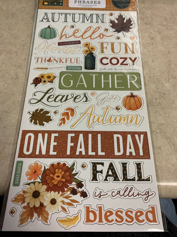 Chipboard Words & Phrases - Harvest