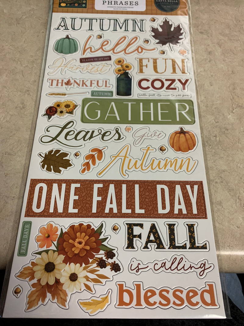 Chipboard Words & Phrases - Harvest