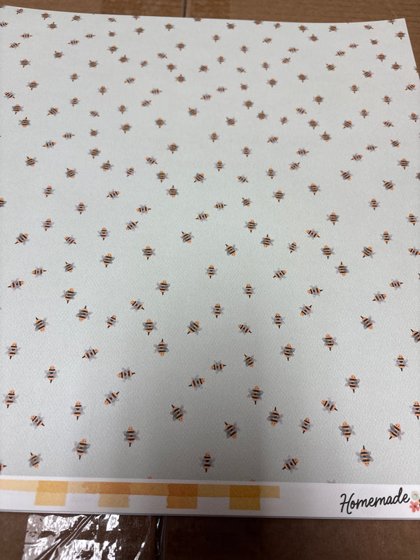 Bumblebees - Homemade - 12 x 12 Scrapbook Paper