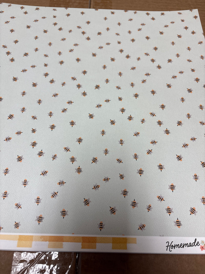 Bumblebees - Homemade - 12 x 12 Scrapbook Paper
