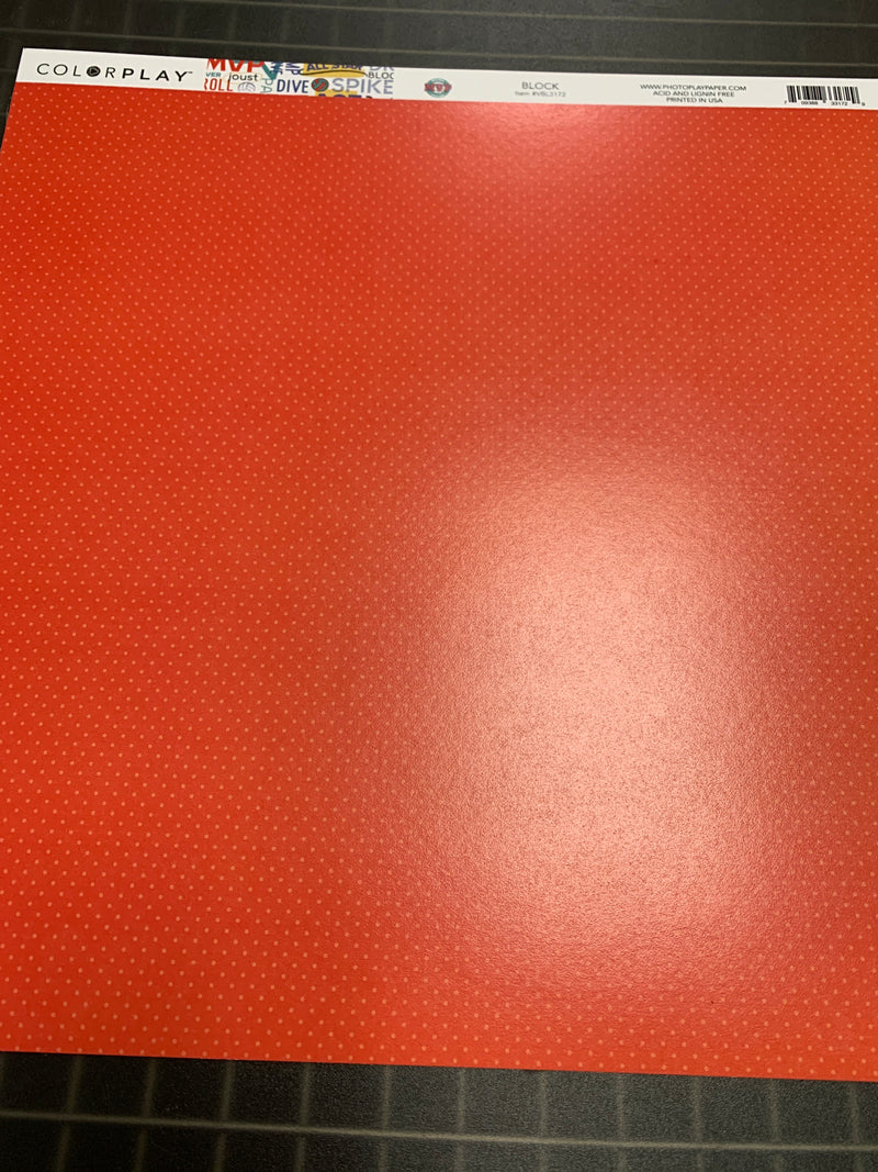Block - Volleyball - 12 x 12 Scrapbook Paper