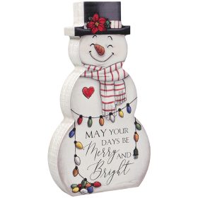 May Your Days Be Merry and Bright Snowman - Wooden