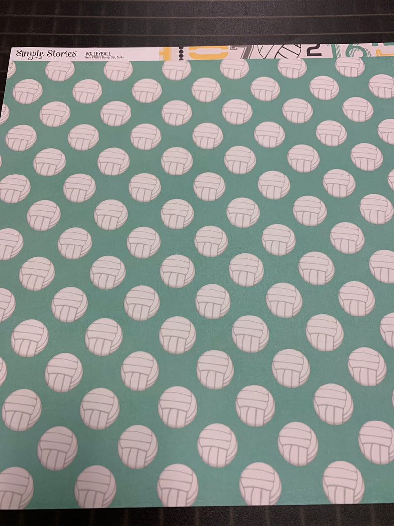 Bump, Set, Spike - Volleyball - 12 x 12 Scrapbook Paper