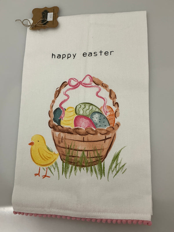 Happy Easter Basket Tea Towel