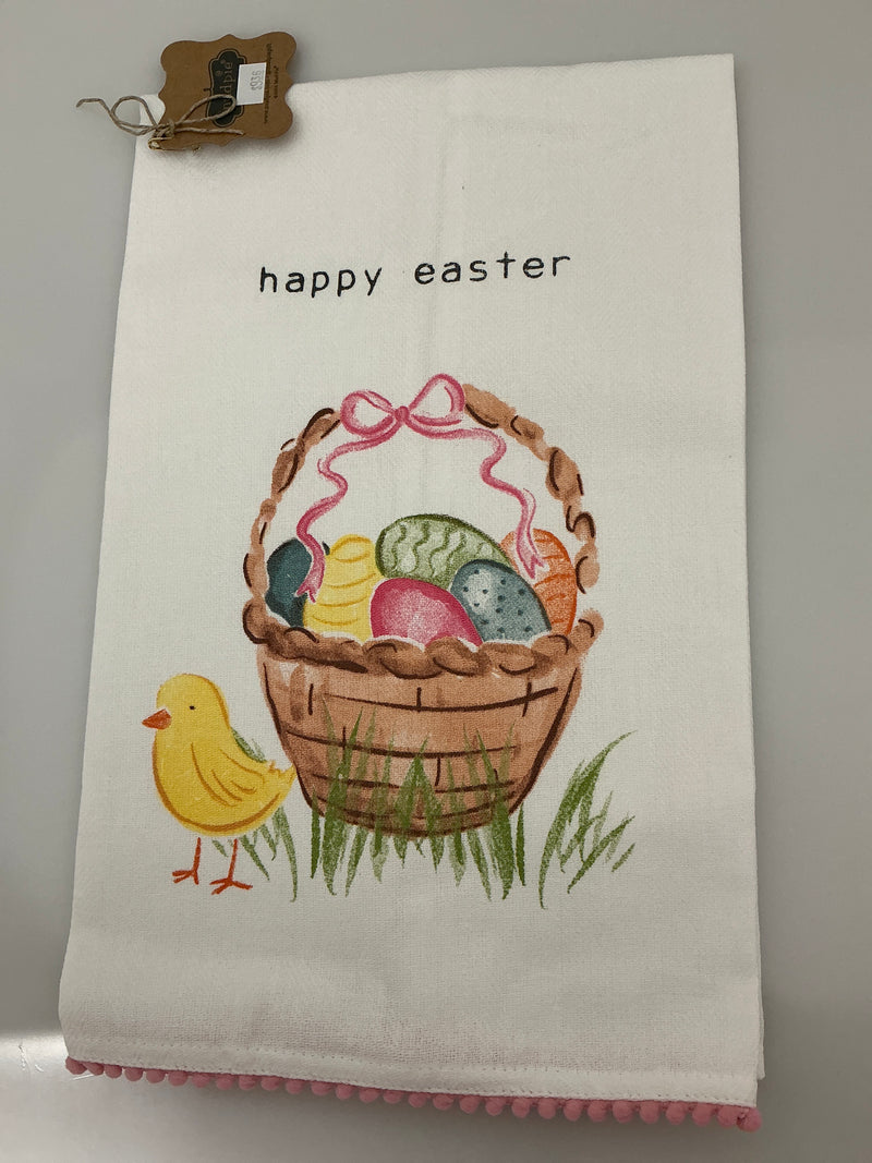 Happy Easter Basket Tea Towel