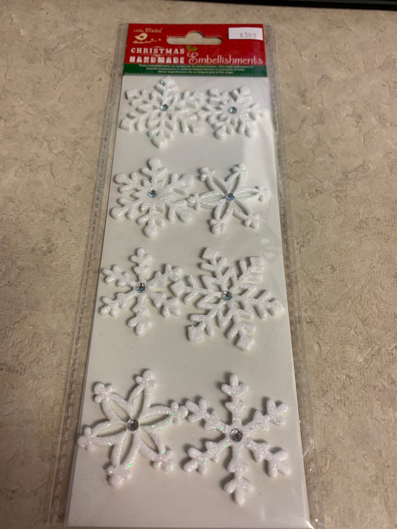 Snowflake Embellishments - 8 Count