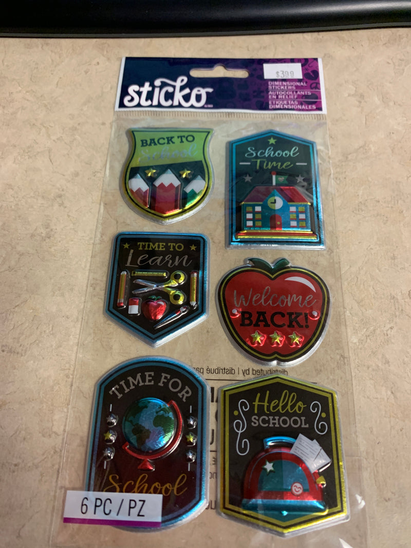 Back To School Sticko Dimentional Sticker