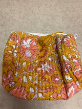 Hand Block Printed Quilted Pouch -  Multi Colored - one of each
