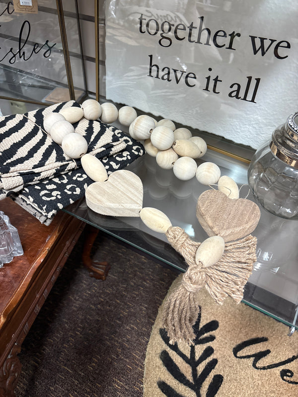 Heart Wood Beads