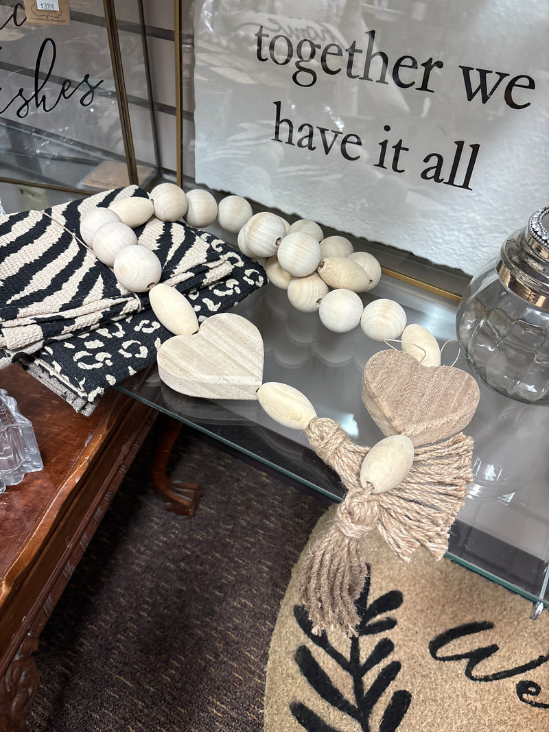 Heart Wood Beads