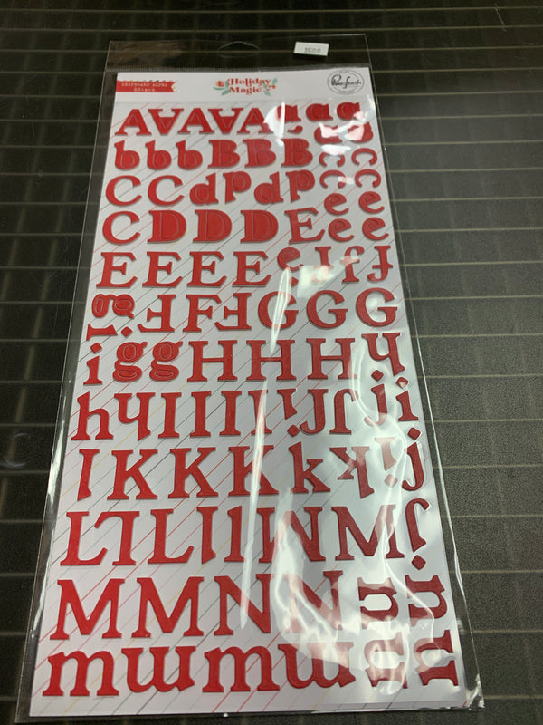 Holiday Magic - Red Chipboard Letters - Self Adhesive
