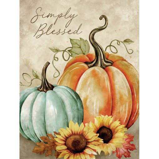 Simply Blessed Pumpkin and Sunflower Sign - Wall Decor