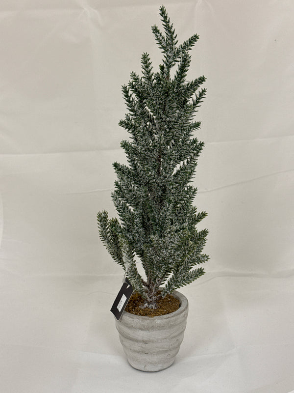 Snowy Pine Tree in Gray Pot - 16.5 Inches