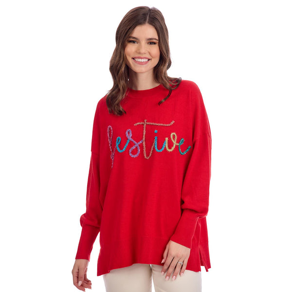 Holiday Festive Sparkle Sweater - One size fits most