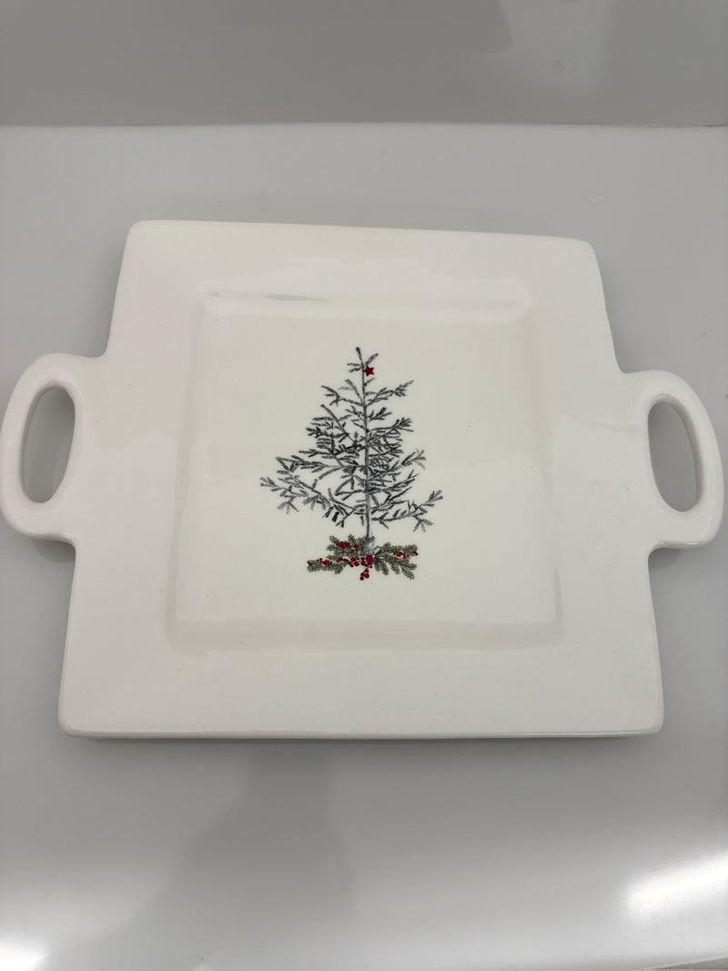 FarmHouse Christmas Square Platter