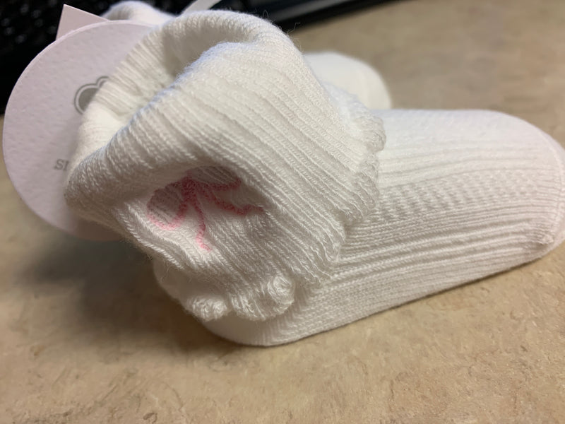 Bow Pointelle Socks - 0 - 12 Month
