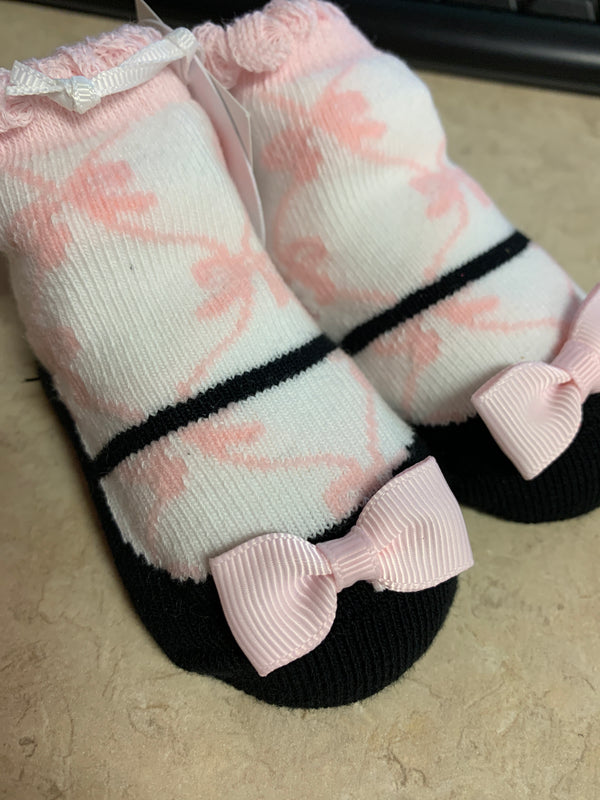 Pink Bow Socks - 0 - 12 Month