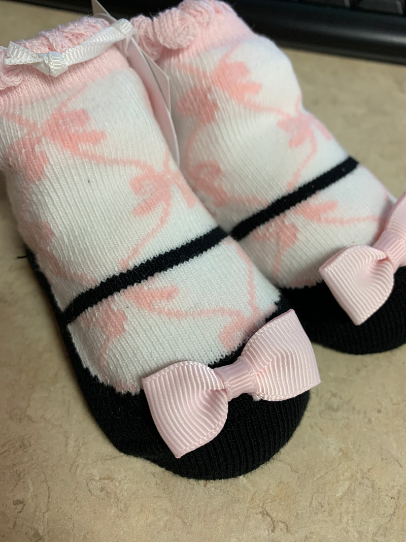 Pink Bow Socks - 0 - 12 Month
