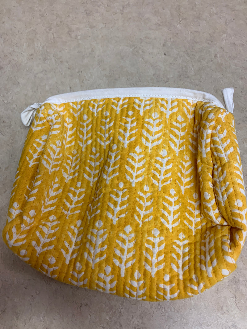 Hand Block Printed Quilted Pouch -  Multi Colored - one of each