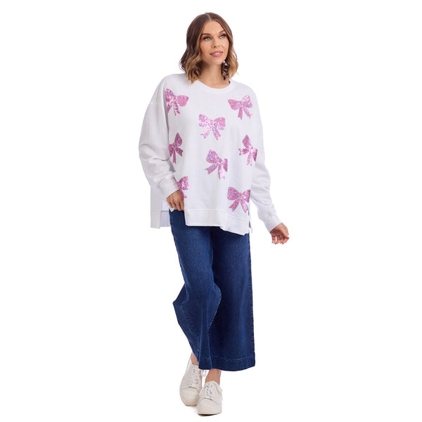 Bow Sparkle Sweatshirt - One size fits most