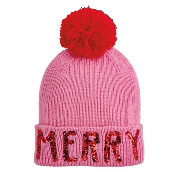 Merry Pink Holiday Beanie