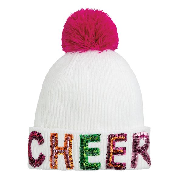 Cheer White Holiday Beanie