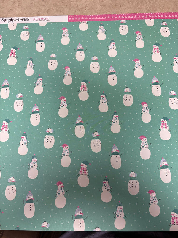 Frosty Friends - Feelin' Frosty - 12 x 12 Scrapbook Paper
