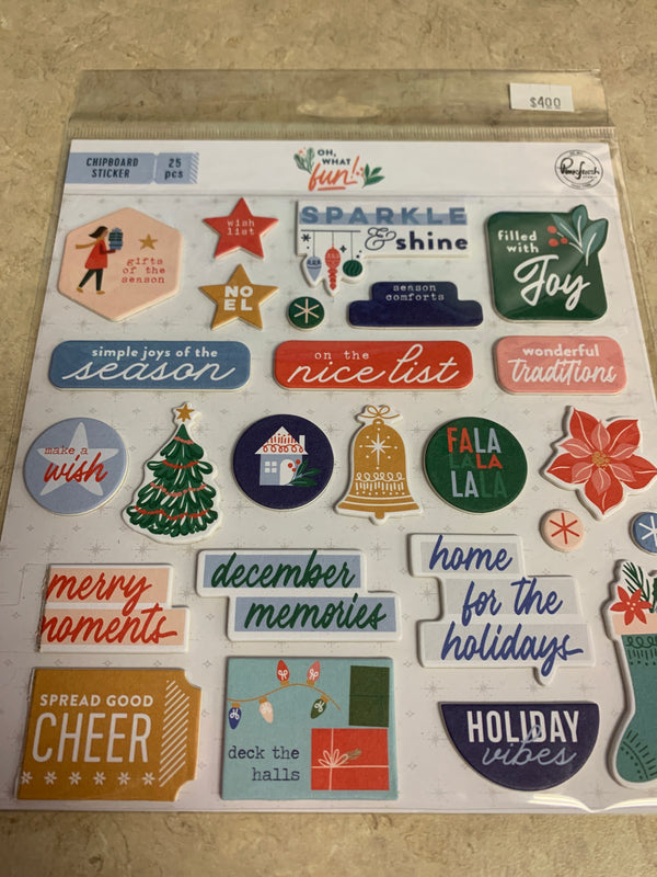 Oh What Fun - Chipboard Stickers