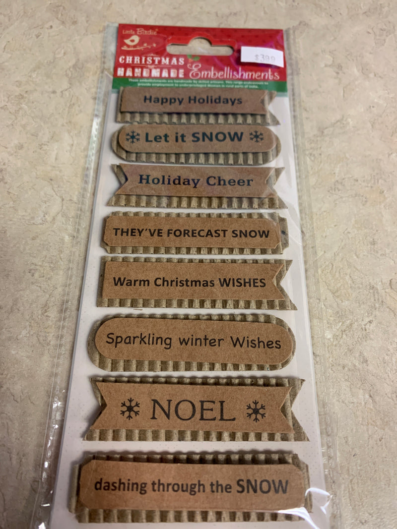 Corrugated Kraft Printed Panel With Holiday Words