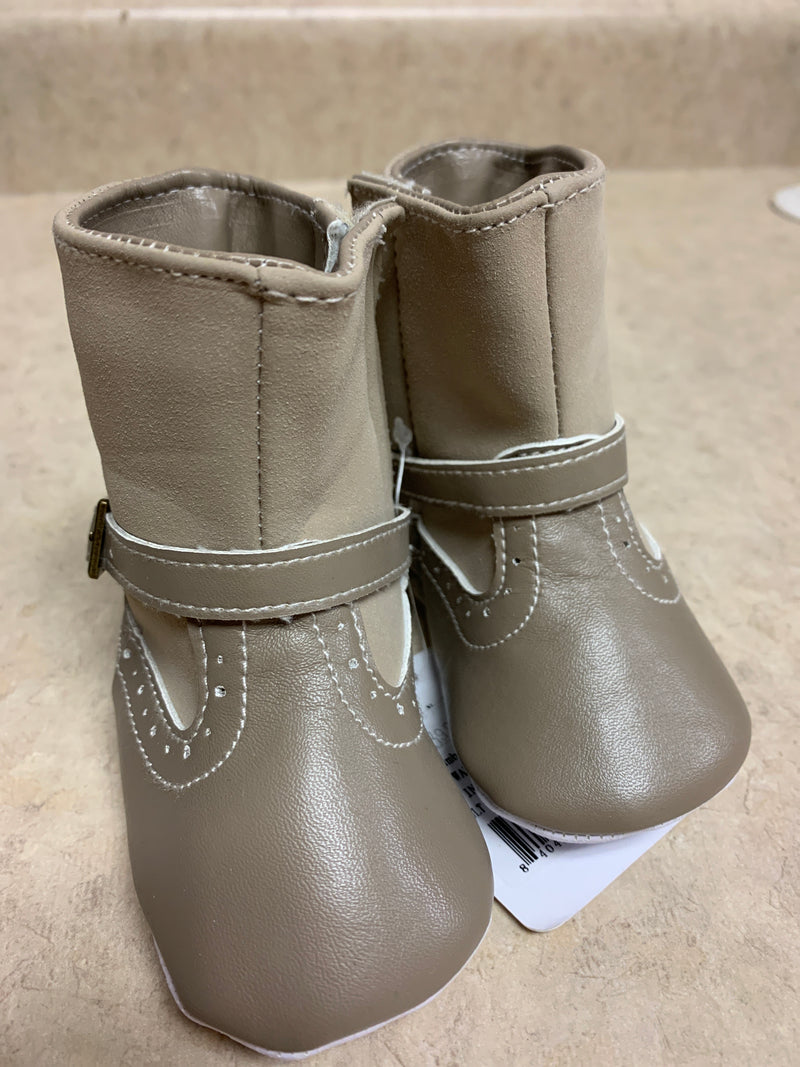 Beige Girl Boots - 0 - 6  month